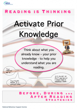 Explicitly teach students that comprehending written, spoken and visual texts involves drawing on their own experiences and prior knowledge. Explicitly teach students that comprehending written, spoken and visual texts involves drawing on their own experiences and prior knowledge.