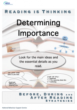 The NBSS 'Reading is Thinking' posters highlight key strategies effective readers and learners use. The NBSS 'Reading is Thinking' posters highlight key strategies effective readers and learners use.