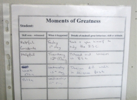 Focusing on what a student is doing well rather than what is going wrong can build success.