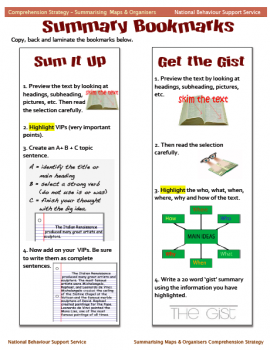 Comprehension and learning strategy resources are downloadable from the 'Publications and Resources' section of the site.