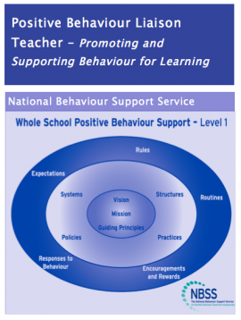 The Positive Behaviour Liaison Teacher develops, co-ordinates and implements whole school positive behaviour initiatives (Level 1) in partnership with school personnel.
