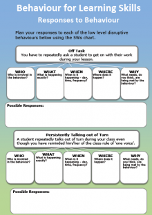 The NBSS works with schools on practical strategies for dealing with low-to-medium level disruption.