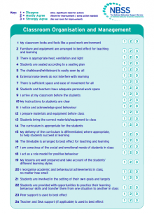 The Learning Environmental Checklist, available on the resources section of the website, is a support for teachers concerned with noting and assessing the quality of the environments in which student learning is taking place. It covers a range of factors that may be influencing students’ behaviour.