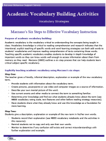 Academic vocabulary should be taught with critical and creative strategies in context - it is from the total context that the word gains meaning.