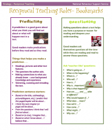 Reciprocal Teaching encourages students to develop the skills that effective readers and learners do automatically - summarise, question, clarify, predict and respond to what they are reading.