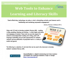 Check out this NBSS resource for web tools to enhance literacy and learning.