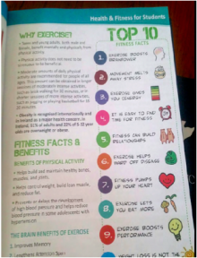 NBSS partner schools include advice on health and wellbeing in student journals.