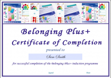 On completing the NBSS Belonging Plus+ Programme many schools present students with certificates of completion. Examples can be downloaded from the Publications section of the website.