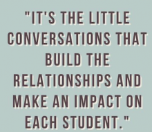 Each mentor links with one student, checking in regularly with that student to discuss how they are doing and offering support.